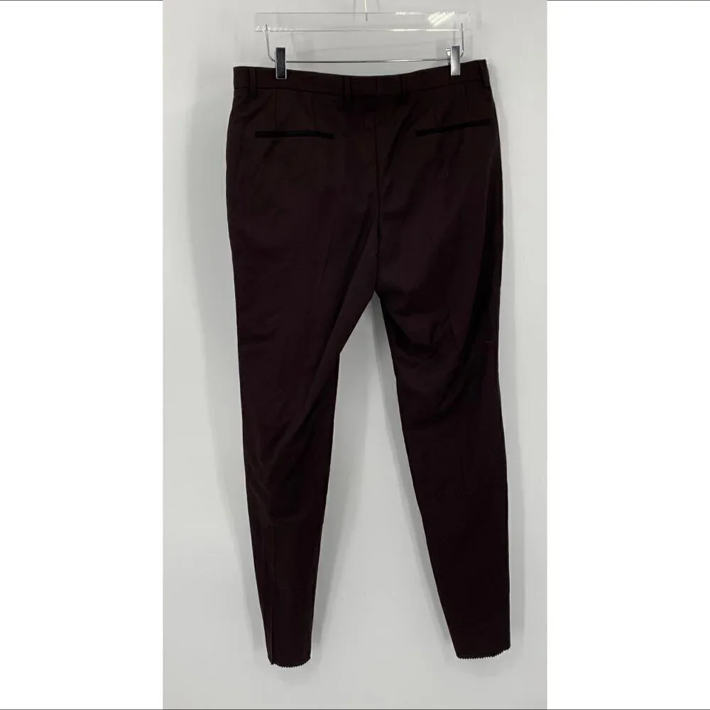 Hugo Boss Gido flat front wool trousers pants slim fit brown unhemmed new 36
